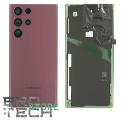 BACK COVER GLASS SAMSUNG S22 ULTRA 5G S908B BURGUNDY RED SERVICE PACK