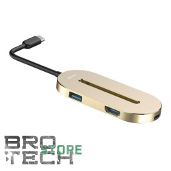 BASEUS O HUB TYPE-C TO 3X USB3.0 + HDMI + USB-C GOLD