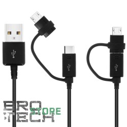 CAVO SAMSUNG MICRO USB + TYPE-C 1,5MT BLACK BULK